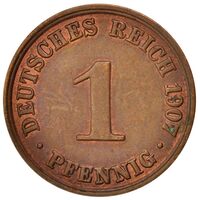 سکه 1 فینیگ ویلهلم دوم از امپراتوری آلمان