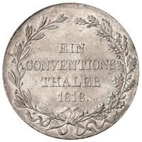 سکه 1 کنوانسیون تالر ویلهلم یکم از ورتمبرگ