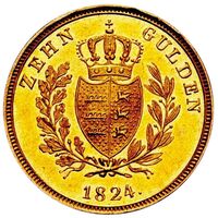 سکه 10 گلدن طلا ویلهلم یکم از ورتمبرگ
