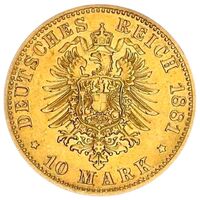 سکه 10 مارک طلا کارل یکم از ورتمبرگ
