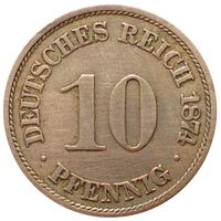 سکه 10 فینیگ ویلهلم یکم از امپراتوری آلمان