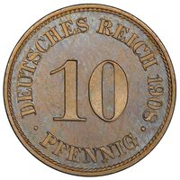 سکه 10 فینیگ ویلهلم دوم از امپراتوری آلمان