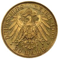 سکه 20 مارک طلا فردریش از والدک-پیرمونت