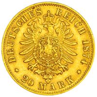 سکه 20 مارک طلا کارل یکم از ورتمبرگ