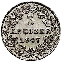 سکه 3 کروزر کارل از هوهنتسولرن-سیگمارینگن