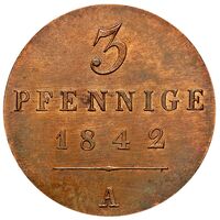 سکه 3 فینیگ گئورگ هاینریش از والدک-پیرمونت