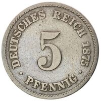 سکه 5 فینیگ ویلهلم یکم از امپراتوری آلمان