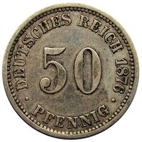 سکه 50 فینیگ ویلهلم یکم از امپراتوری آلمان