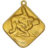 مدال برنز کشتی - طلایی - UNC - محمد رضا شاه