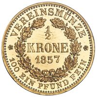 سکه 1/2 کرون طلا یوهان از زاکسن