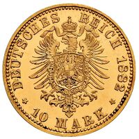 سکه 10 مارک طلا هاینریش چهاردهم از روس-اشلایز