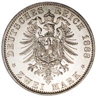 سکه 2 مارک فردریش سوم از پروس