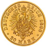 سکه 20 مارک طلا فردریش سوم از پروس
