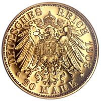 سکه 20 مارک طلا گئورگ از زاکسن