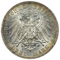 سکه 3 مارک هاینریش بیست و دوم از روس-اُبرگریز