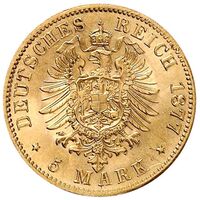 سکه 5 مارک طلا آلبرت از زاکسن