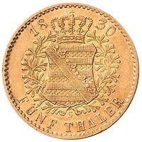 سکه 5 تالر طلا آنتون از زاکسن