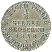 سکه 1/2 سیلورگروشن کارل الکساندر از ساکس-وایمار-آیزناخ
