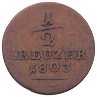 سکه 1/2 کروزر ویلهلم یکم از هسن-کسل