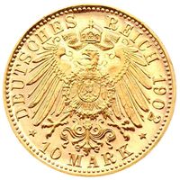 سکه 10 مارک طلا گئورگ دوم از ساکس-ماینینگن