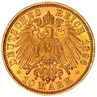 سکه 10 مارک طلا فردریش یکم از آنهالت