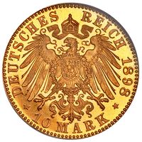 سکه 10 مارک طلا آلبرت از شوآرتزبورگ-رودولشتات
