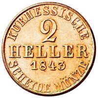 سکه 2 هیلر ویلهلم دوم از هسه-کسل