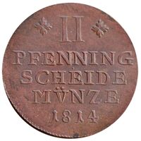 سکه 2 فینیگ فردریش ویلهلم از برانشوایگ ولفنبوتل