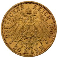 سکه 20 مارک طلا آلبرشت گئورگ از شاومبورگ-لیپه