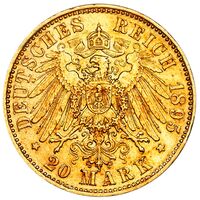 سکه 20 مارک طلا آلفرد از ساکس-کوبورگ-گوتا