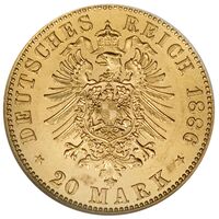 سکه 20 مارک طلا ارنست آگوست از ساکس-کوبورگ-گوتا