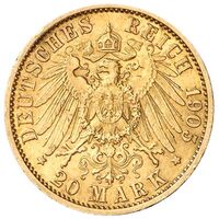 سکه 20 مارک طلا کارل ادوارد از ساکس-کوبورگ-گوتا