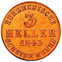 سکه 3 هیلر ویلهلم دوم از هسه-کسل