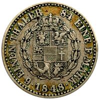 سکه 1/6 تالر فردریش فرانتس دوم از مكلنبورگ-شوورین