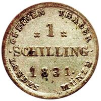 سکه 1 شیلینگ فردریش فرانتس یکم از مكلنبورگ-شوورین