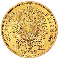 سکه 10 مارک طلا فردریش فرانتس دوم از مكلنبورگ-شوورین