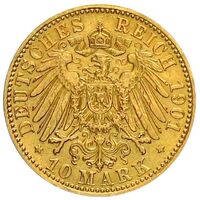 سکه 10 مارک طلا فردریش فرانتس چهارم از مكلنبورگ-شوورین