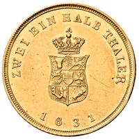 سکه 1/2-2 تالر طلا فردریش فرانتس یکم از مكلنبورگ-شوورین