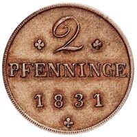 سکه 2 فینیگ فردریش فرانتس یکم از مكلنبورگ-شوورین