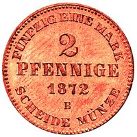 سکه 2 فینیگ فردریش ویلهلم از مكلنبورگ-استرلیتز