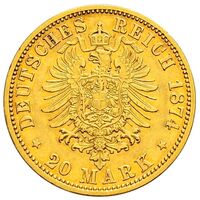 سکه 20 مارک طلا فردریش ویلهلم از مكلنبورگ-استرلیتز