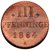 سکه 3 فینیگ فردریش ویلهلم از مكلنبورگ-استرلیتز