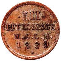 سکه 3 فینیگ پاول فردریش از مكلنبورگ-شوورین
