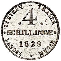 سکه 4 شیلینگ پاول فردریش از مكلنبورگ-شوورین