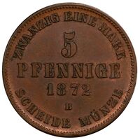 سکه 5 فینیگ فردریش فرانتس دوم از مكلنبورگ-شوورین