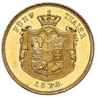 سکه 5 تالر طلا فردریش فرانتس یکم از مكلنبورگ-شوورین