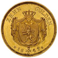 سکه 10 گلدن طلا لودویگ دوم از هسه-دارمشتات