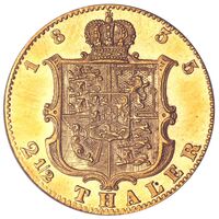 سکه 1/2-2 تالر طلا گئورگ پنجم از هانوفر