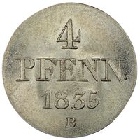 سکه 4 فینیگ ویلهلم چهارم از هانوفر