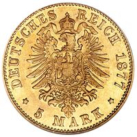 سکه 5 مارک طلا لودویگ چهارم از هسه-دارمشتات